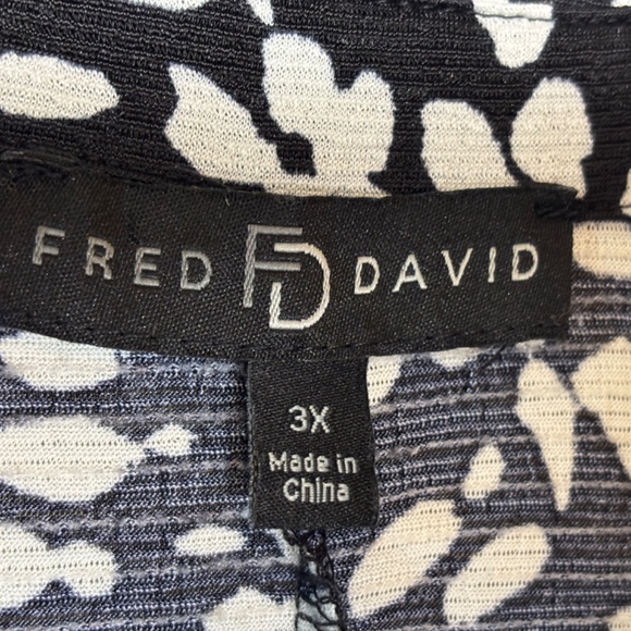 Fred David Black White Dolman Sleeves Button Down Top Jacket Women's Size 3X - Picture 10 of 12